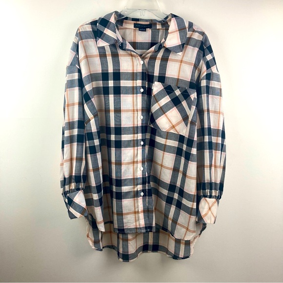 Sanctuary Plaid button down shirt lightweight size 3X - Picture 1 of 10